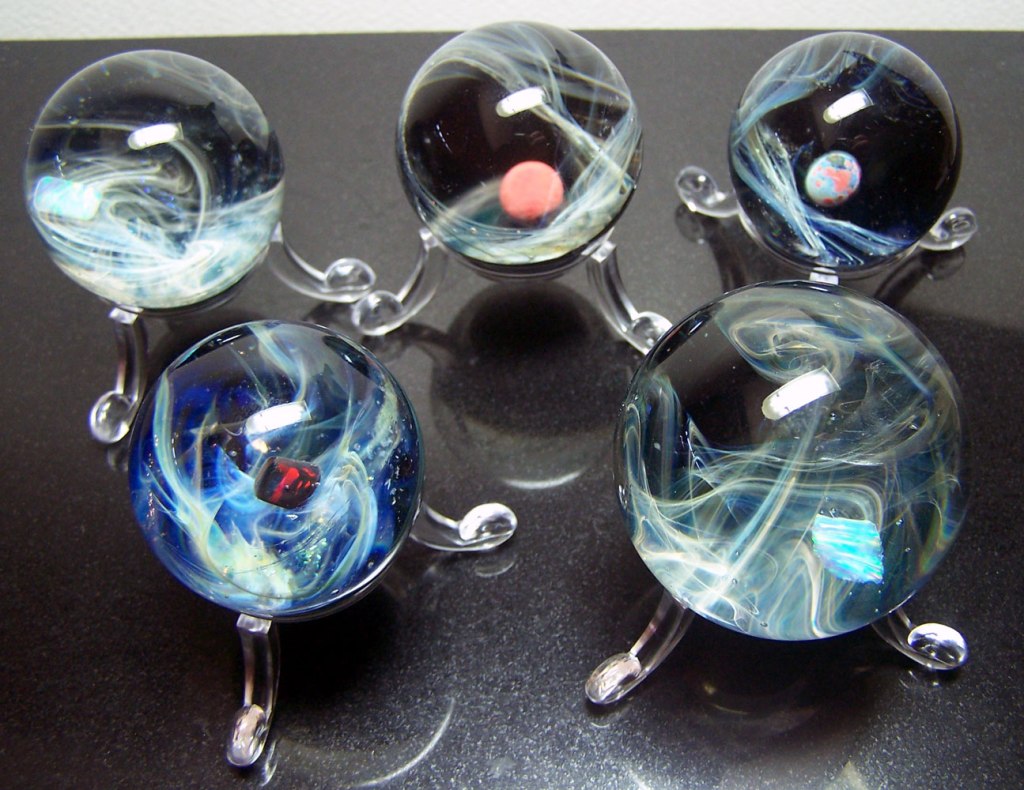 opal space marbles handmade by Glenn Godden