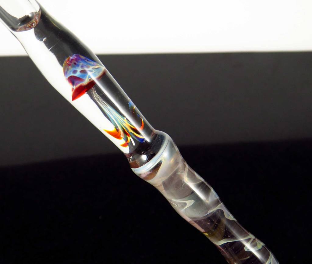 Closeup of glass jellyfish dip pen